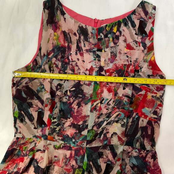 BB Dakota Abstract Watercolor Sheath Cocktail Dress 6 Multicolor Retrogirl Glam - Picture 5 of 10